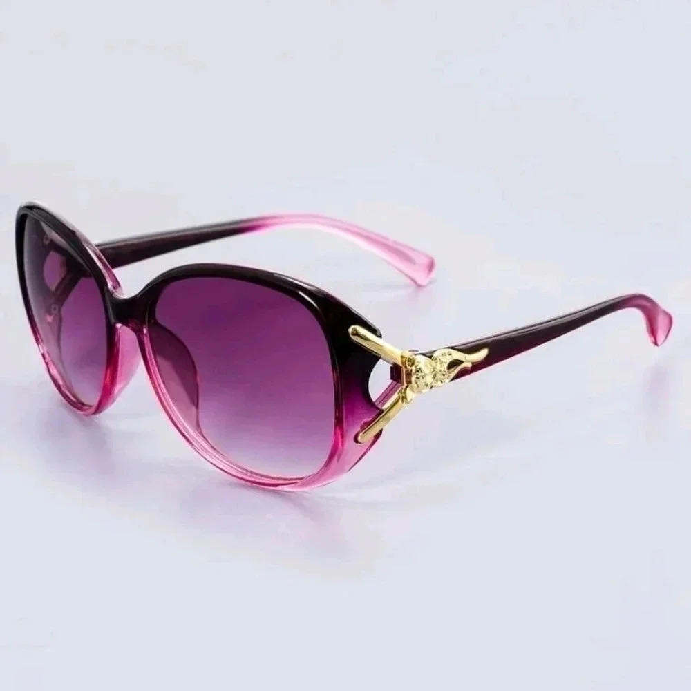 Black purple new large sunglasses casual UV light pretty women's accessories